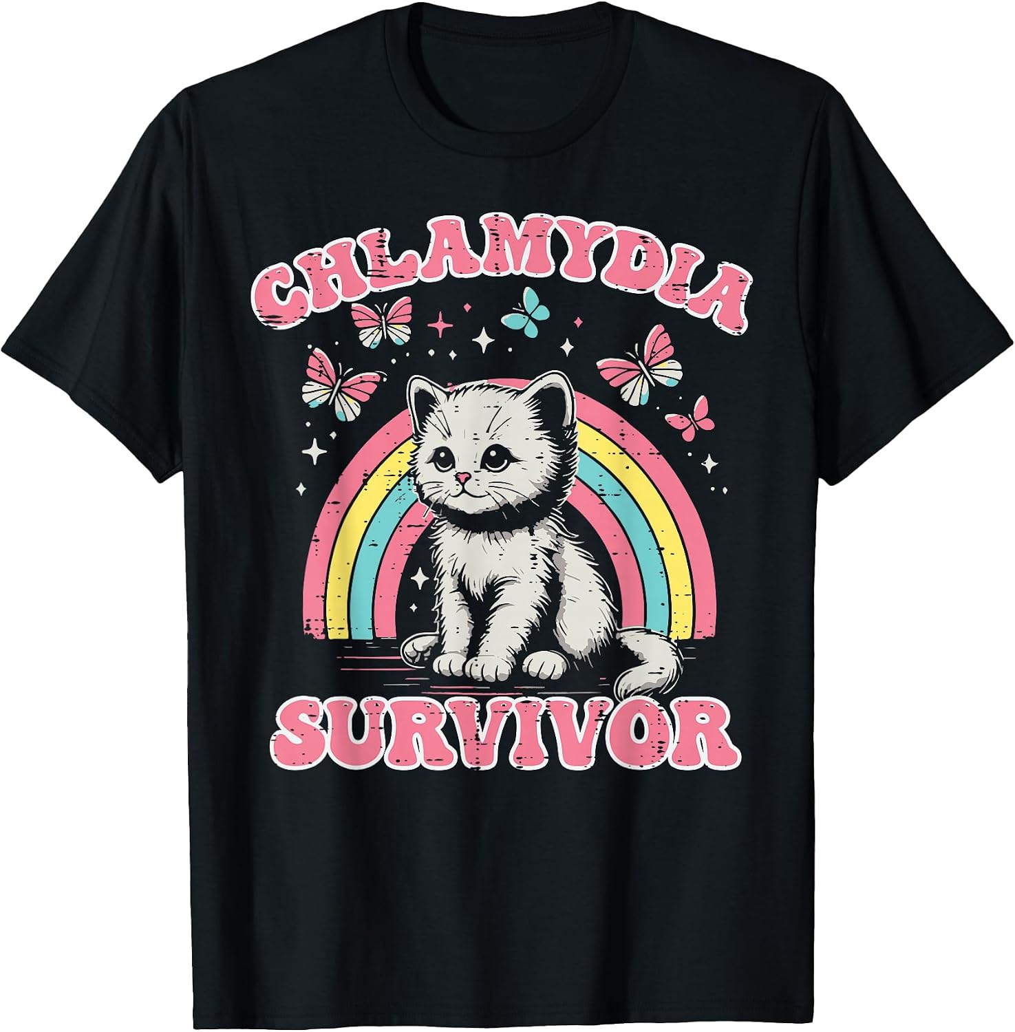 Survivor Cat Funny Cringe Weird Adult Humor Inappropriate T-Shirt