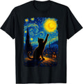 Funny Starry Night Cat Lover Graphic