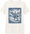 Retro Sci-Fi Prehistoric Linocut Aesthetic Art