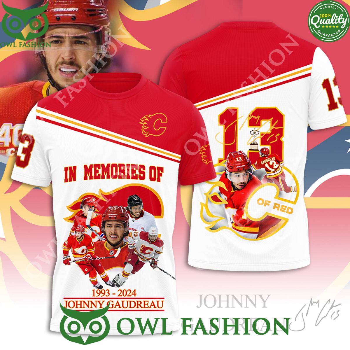 In memory of Johnny Gaudreau 1993 2024 Ice Hockey 3D T Shirt