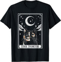 Tarot Card Vintage Crescent Moon Tortie Cat Mom Cat Lovers T-Shirt