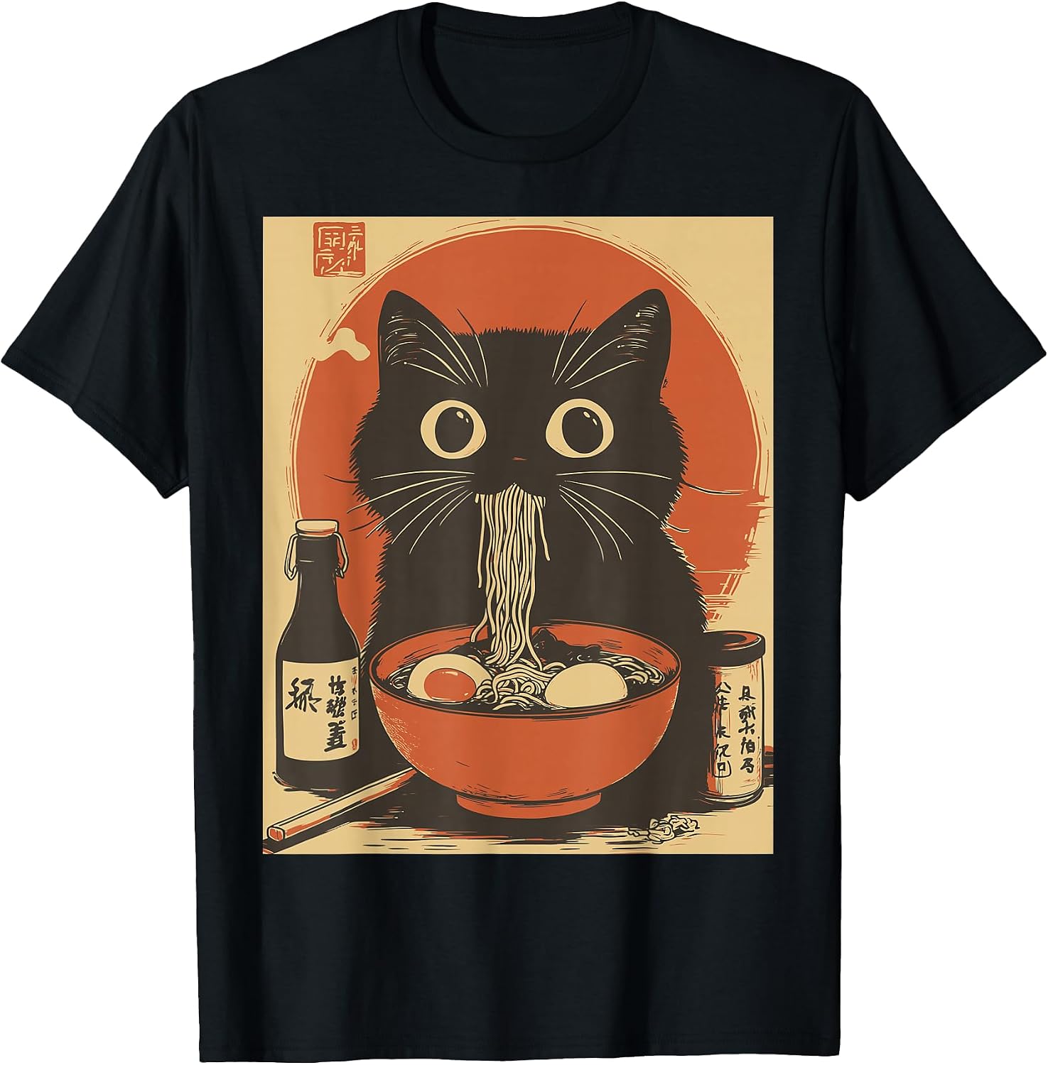 Kawaii Noodle Soup Anime Japanese Ramen Cat Girl T-Shirt