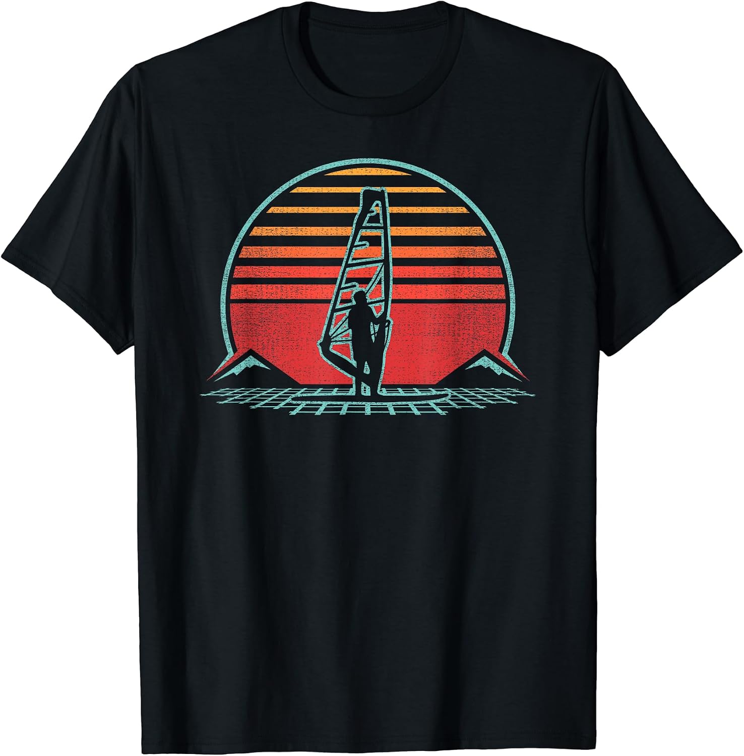 Windsurfer Retro Sunset 80s Style