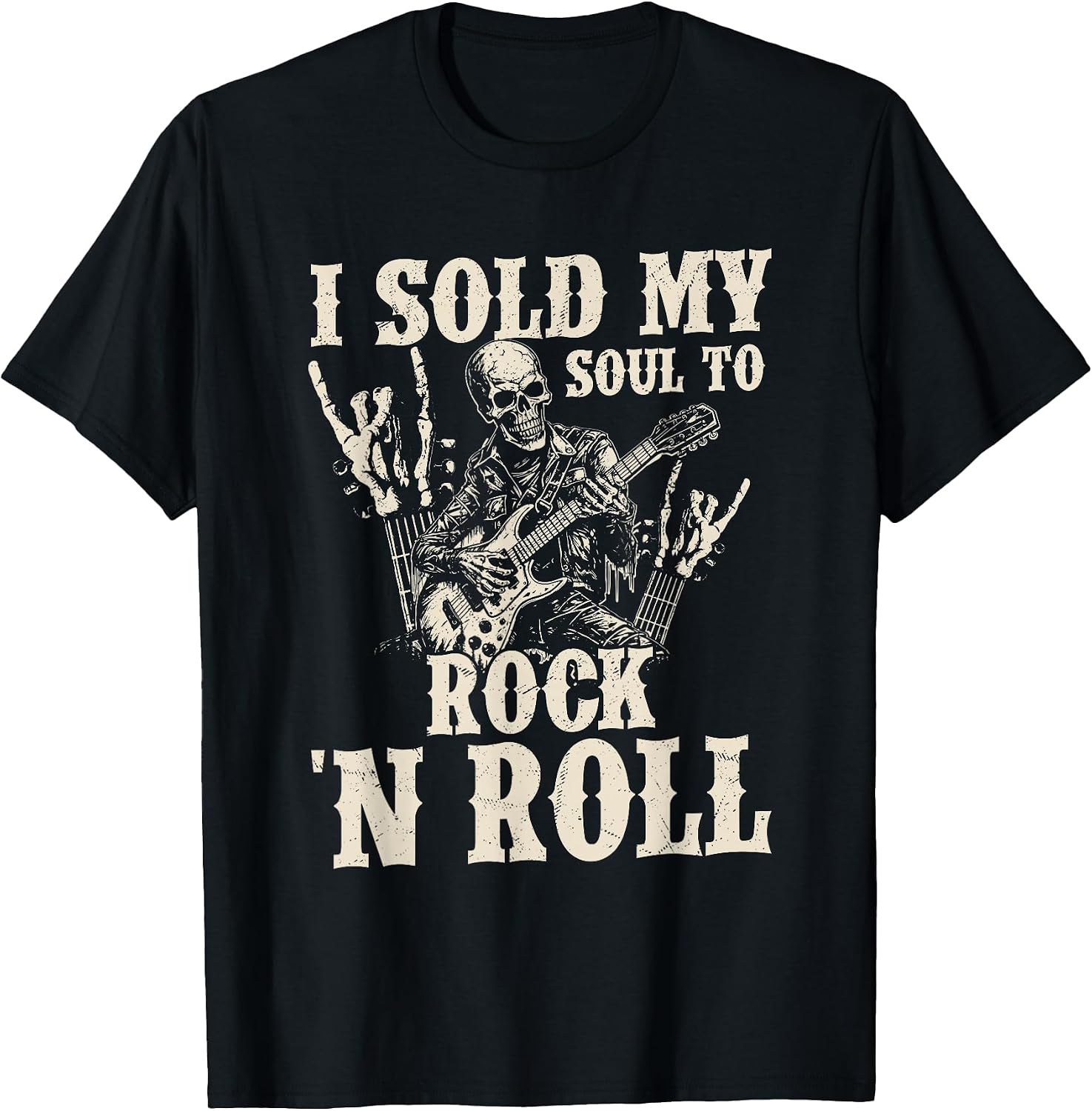 I Sold My Soul to Rock 'n Roll Music Guitar Rock Band T-Shirt