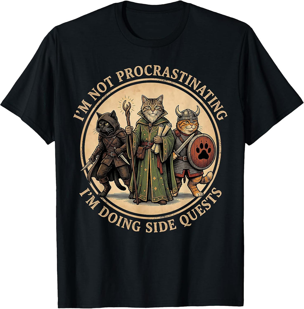 Gamer Cat RPG Side Quests Vintage