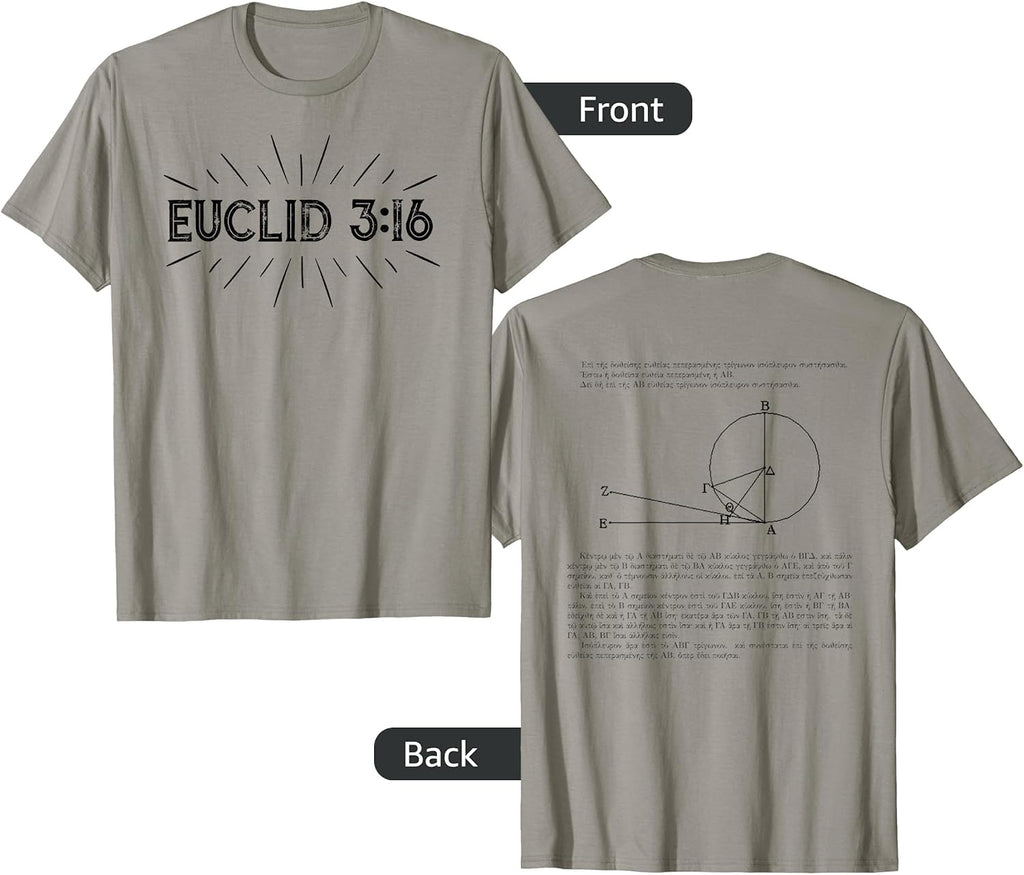 Euclid 3:16 Elements Mathematics Nerd Geek Gift