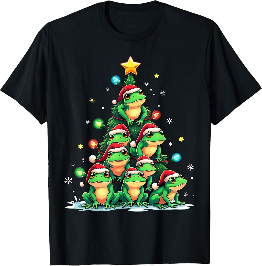 Ribbit Christmas Tree Lights Frog Santa Hats