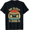 No Sleep Til Brooklyn Retro Old School Stereo Ghetto Blaster T-Shirt
