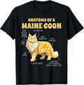 Maine Coon Lover Cat Mom Cat Mama Anatomy Of A Maine Coon T-Shirt
