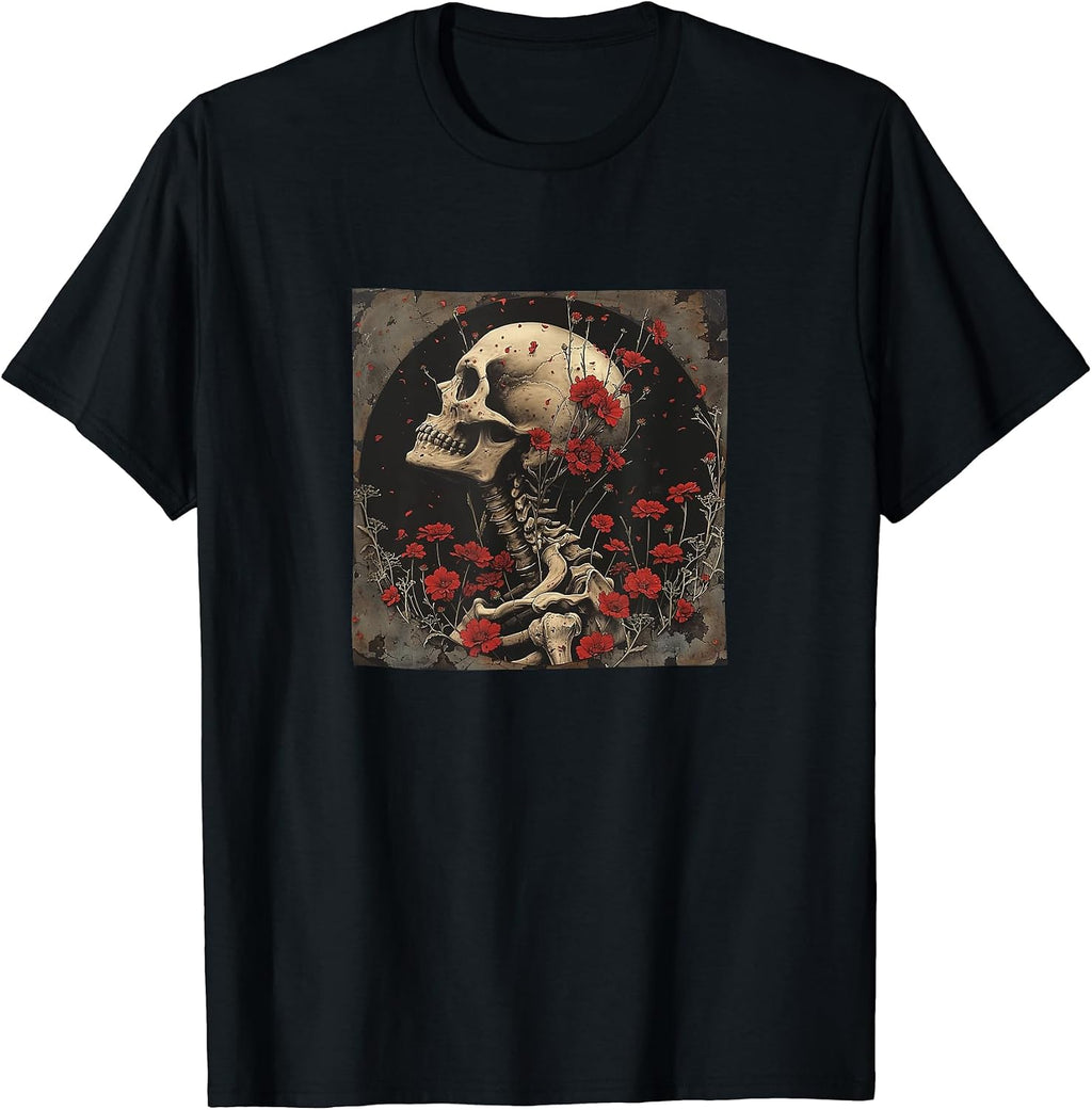 Skeleton Flowers Vintage Merch