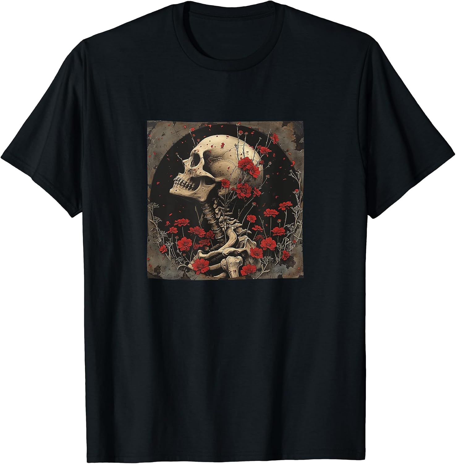 Skeleton Flowers Vintage Merch