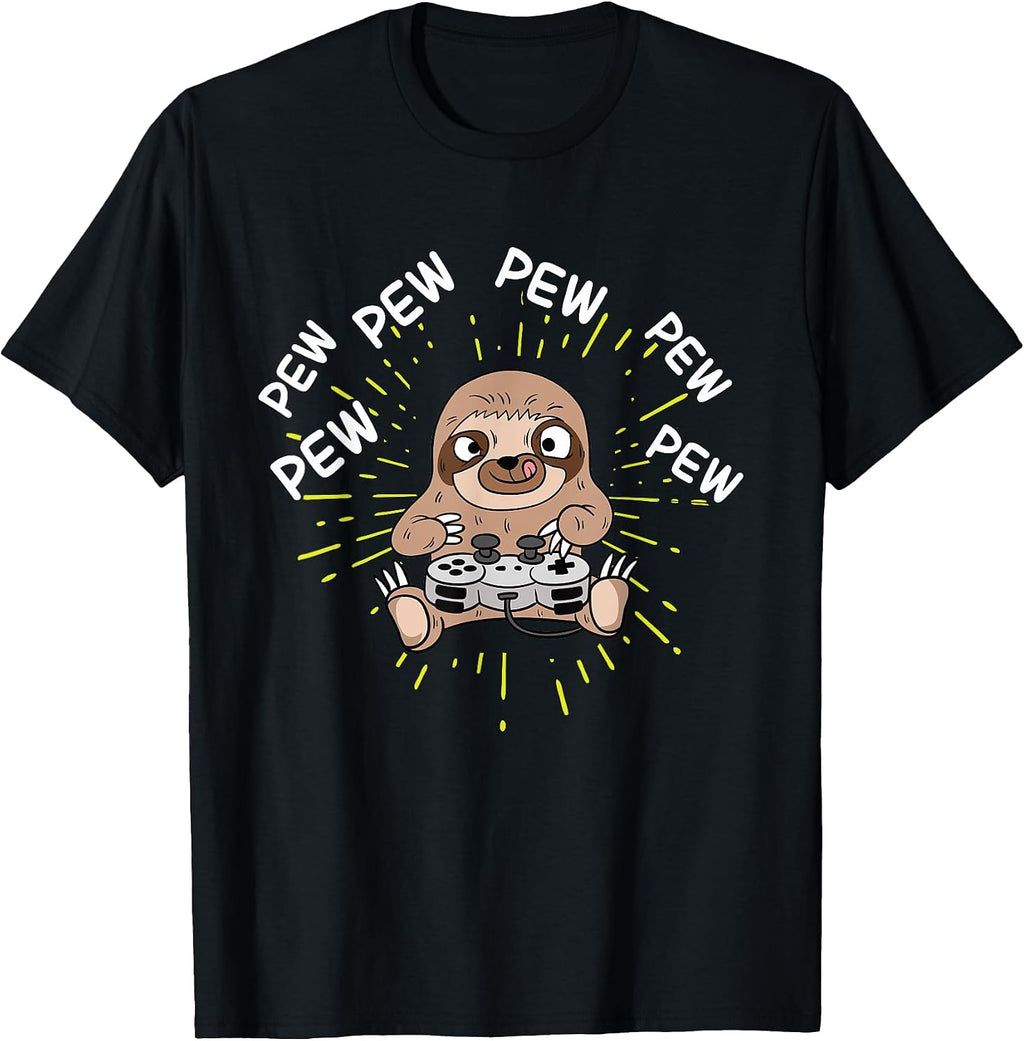 Pew Gamer Sloth Gaming T-Shirts & Gifts