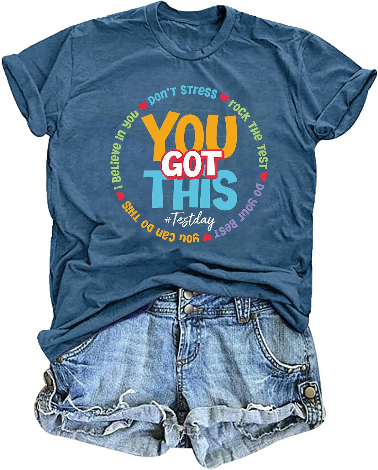 Testing Shirts for Teachers Women You Got This Shirt Testing Teacher Tshirts Motivational Short Sleeve Test Day Tee Tops