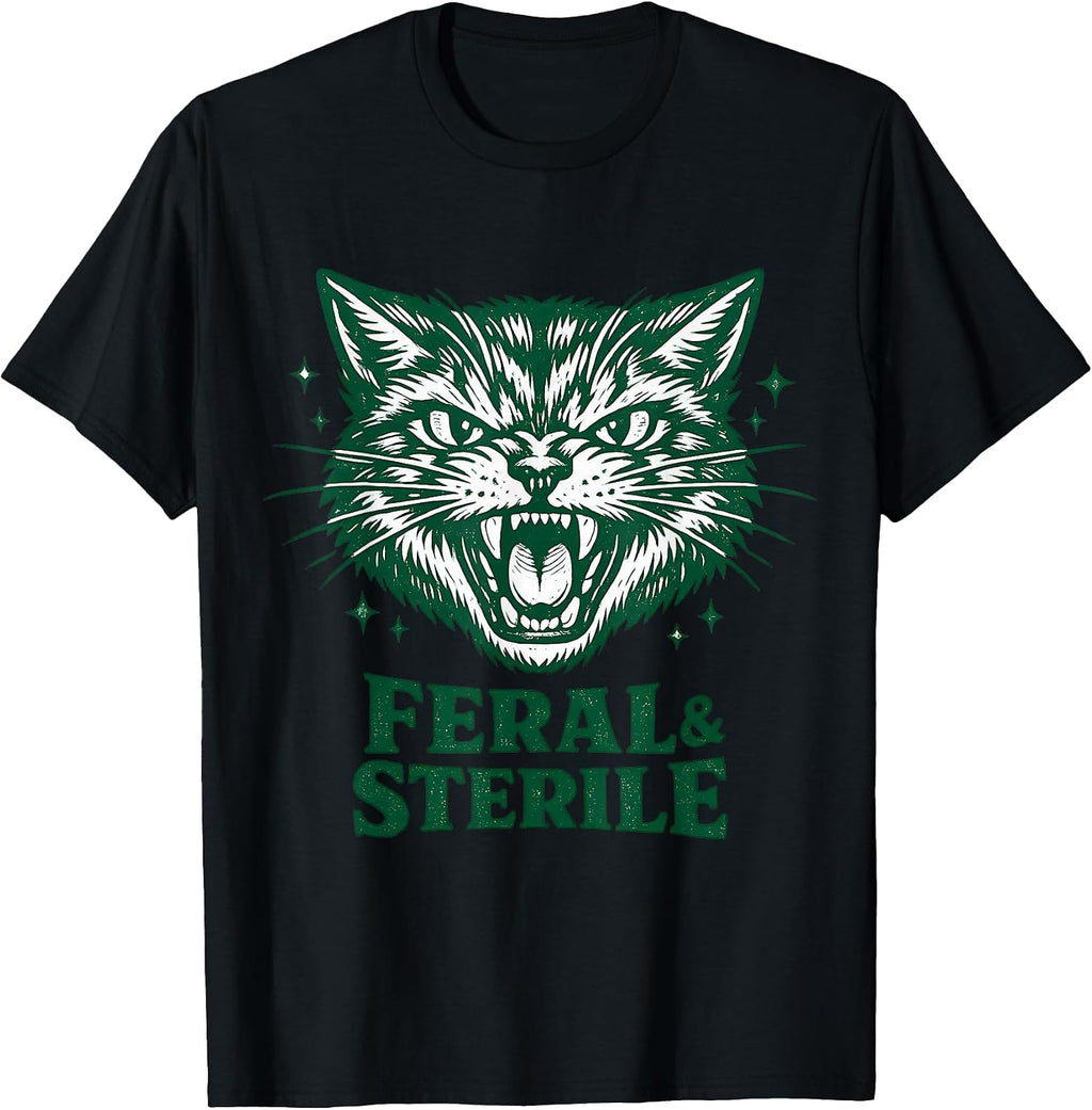 Feral & Sterile Retro Cat TNR Mom Funny Women Cat Lover T-Shirt