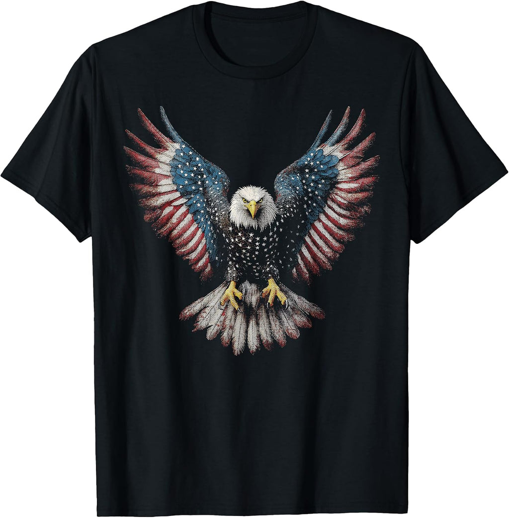 American Flag Bald Eagle 4th of July USA Patriotic Men Women T-Shirt