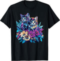 Cute Feline Flowers Nature Cat Lovers