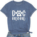 Dog Mom Tshirts Women Dog Paw Printed Mom Shirt Casual Short Sleeve Tee Tops