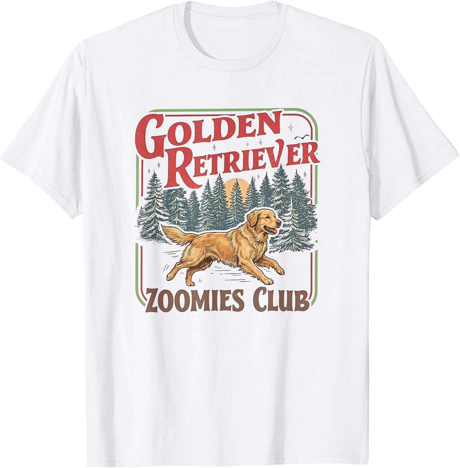 Retro Golden Retriever Zoomies Club Dog Lover T-Shirt