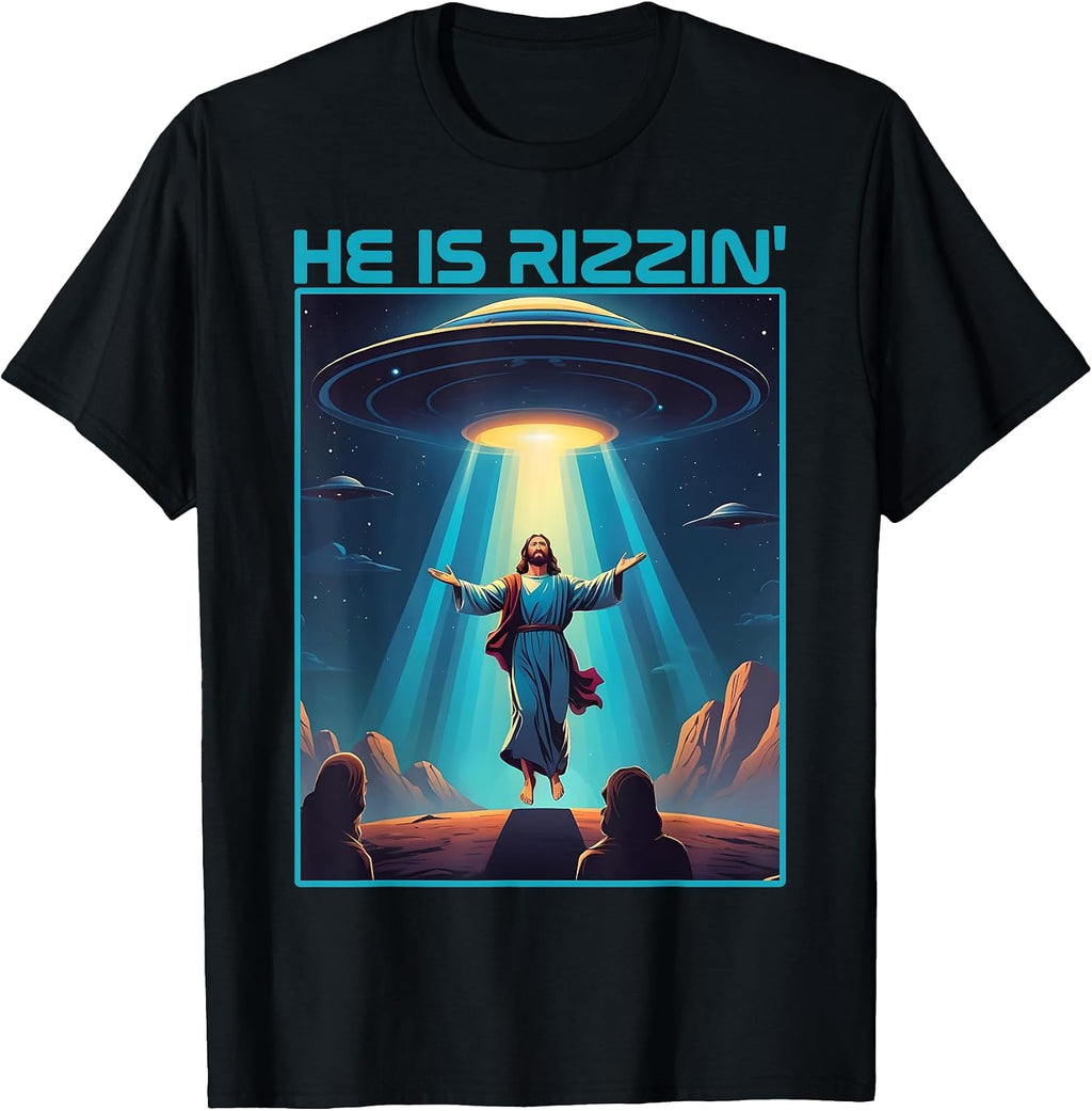 Funny jesus christ space ufo easter design