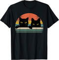 Black Cat Vintage Retro Style - Cats Lover Gift T-Shirt