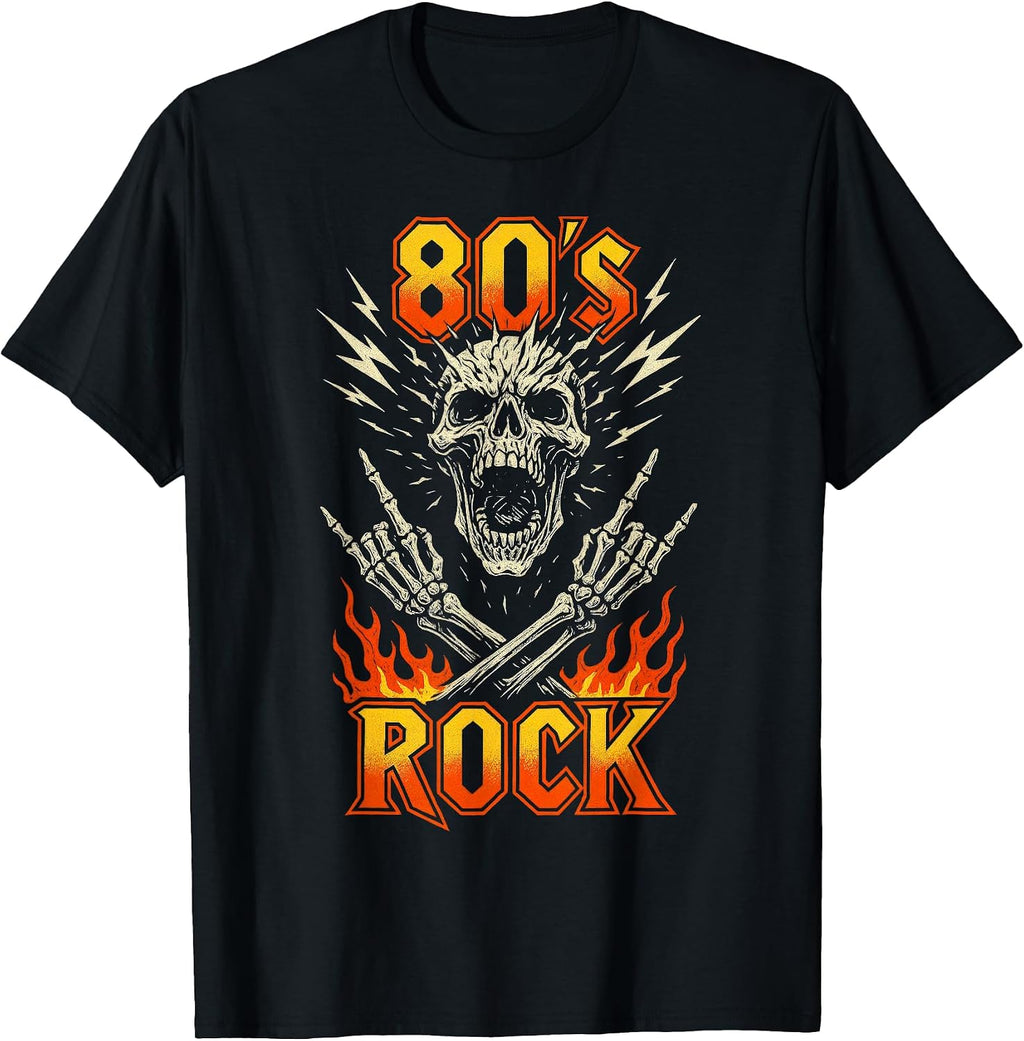 80s Rock Vintage Skull Retro Music Band Gift T-Shirt