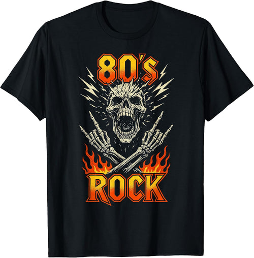 80s Rock Vintage Skull Retro Music Band Gift T-Shirt