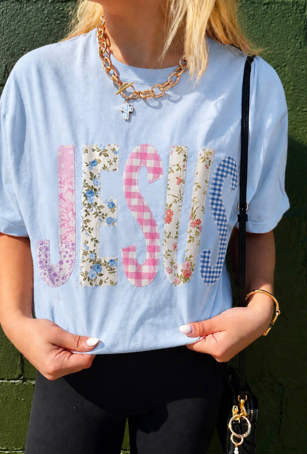 Light Blue Cottage Jesus Short Sleeve