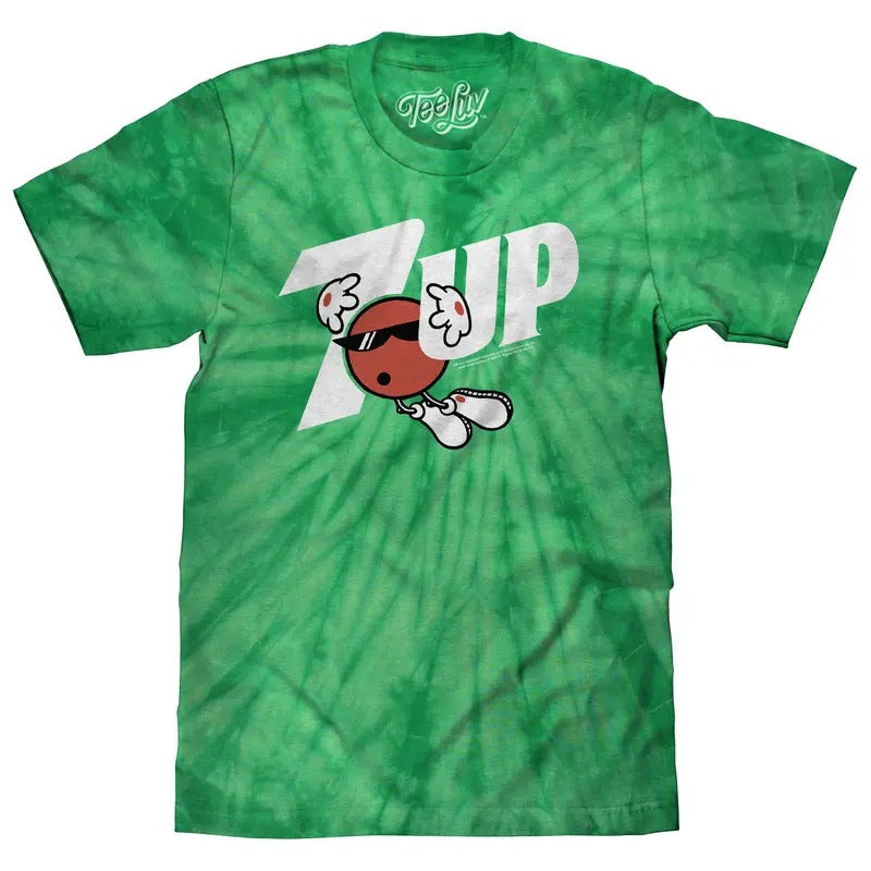 7UP Soda T-Shirt - Kelly Green Tie Dye Hoodie, Sweatshirt | RetroVerseTees.com