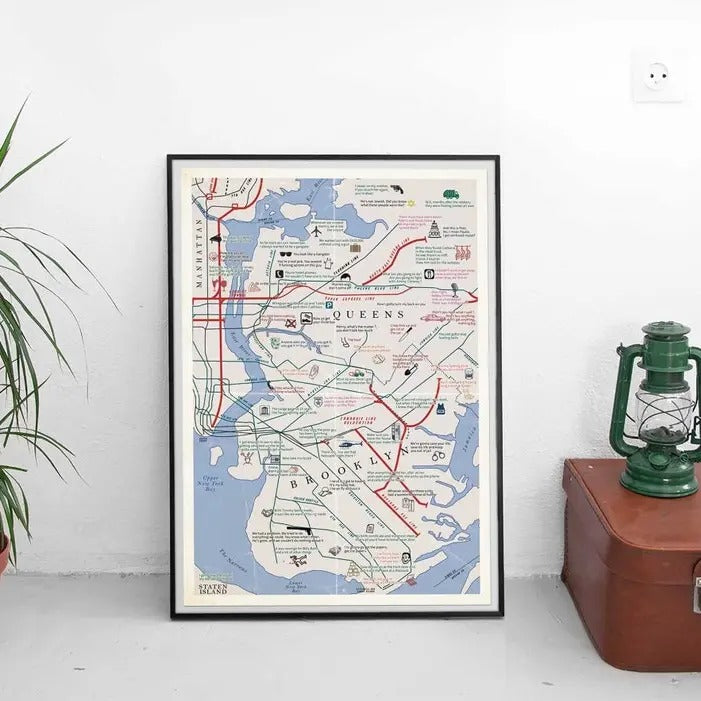 GOODFELLAS Movie Quote MAP Art Print Poster Mafia 90s Gangster Mob Crime 70s / 80s New York Mobster Dad Brooklyn...