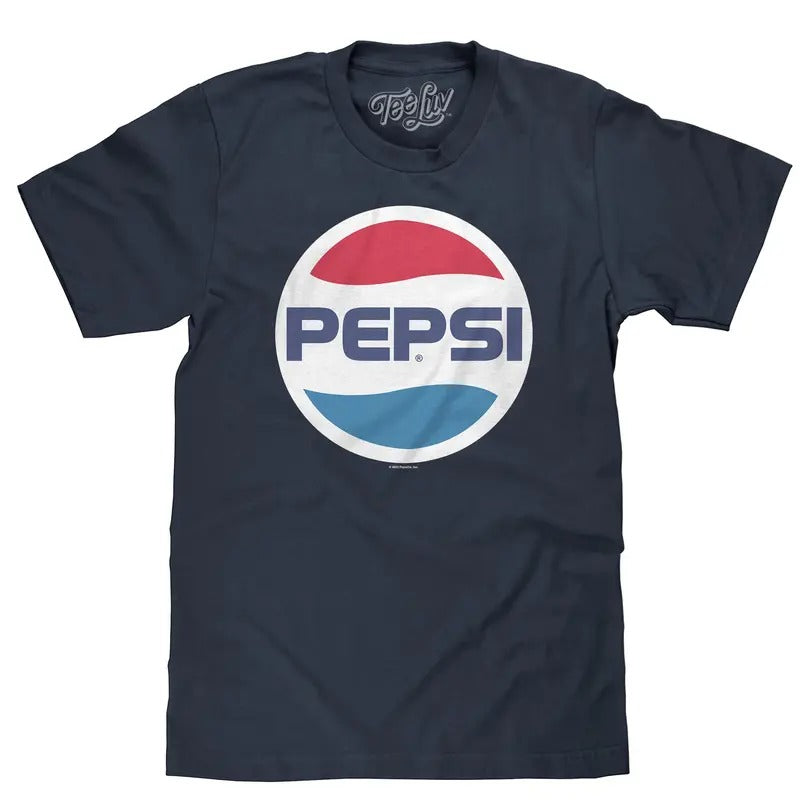 80s Pepsi Logo T-Shirt - Navy Blue Hoodie, Sweatshirt | RetroVerseTees.com