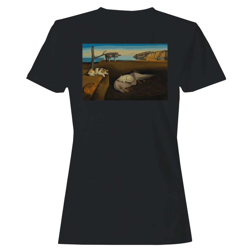 Surrealist Cats Landscape Women's T-Shirt Black