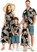 Family Hawaiian Matching Outfits Mommy and Me Outfits Caribbean Vacation Summer Tropical Halter Sundresses and Shirts