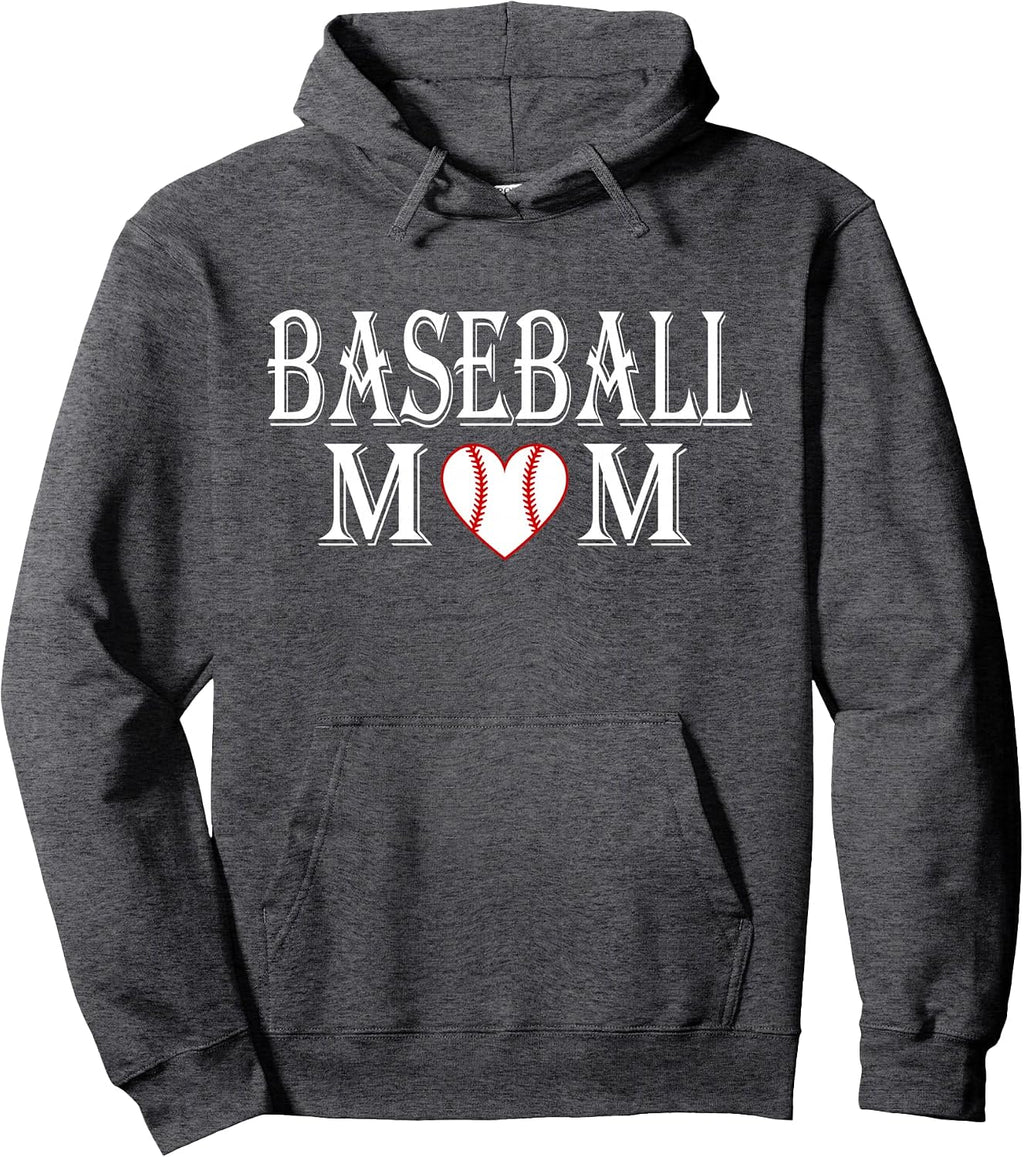 Baseball Mom Graphic Hoodie Sweatshirt For Sport Moms Pullover Hoodie