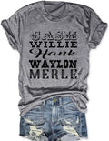 Vintage Country Music Tshirts Women Rock Band Tee for Women Concert Graphic Tees Casual Short Sleeve Tops