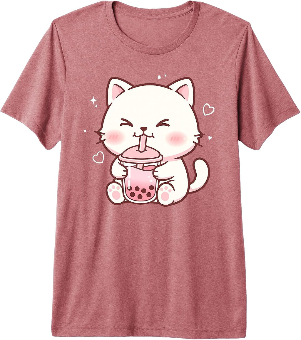 Kawaii Cat Boba Japanese cute aesthetic Anime Girl