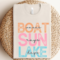 Boat, Lake, Sun Graphic Tee