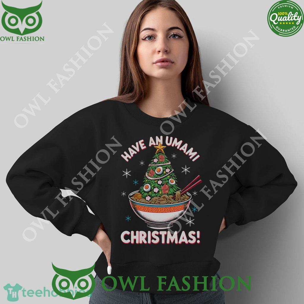 Ramen Have an Umami Christmas Tree Black Ugly Sweater