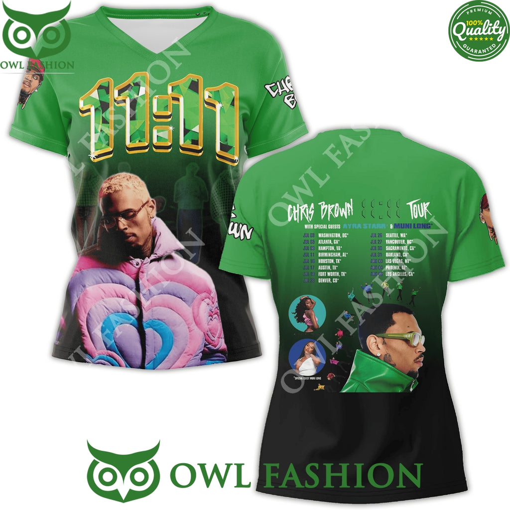 Chris Brown 11:11 Tour with Special Guest Ayra Stars 3D t Shirt