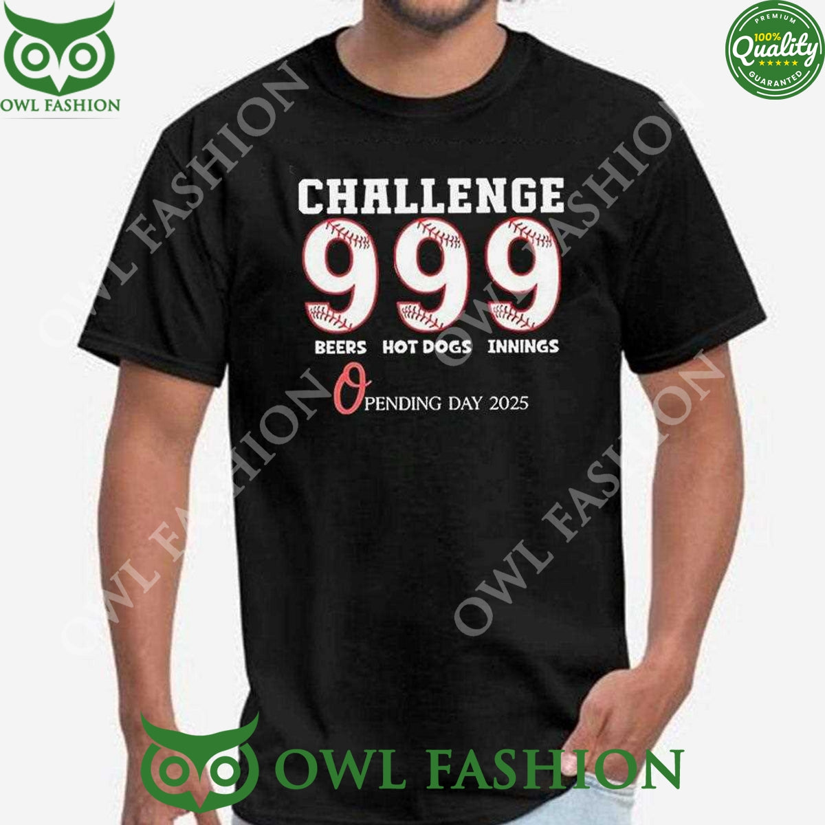 Orioles Challenge 9 Beers 9 Hot Dogs Innings Opening Day 2025 Black t Shirt