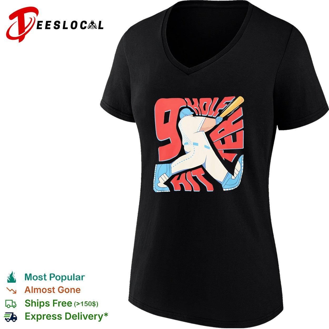 9 Hole Hitter Second Leadoff Baseball shirt