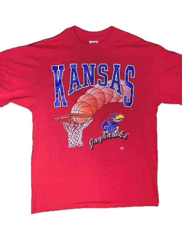 90s Kansas Jayhawks - Vintage College Basketball Tee Vintage Unisex T-shirt Sweatshirt Hoodie | RetroVerseTees.com