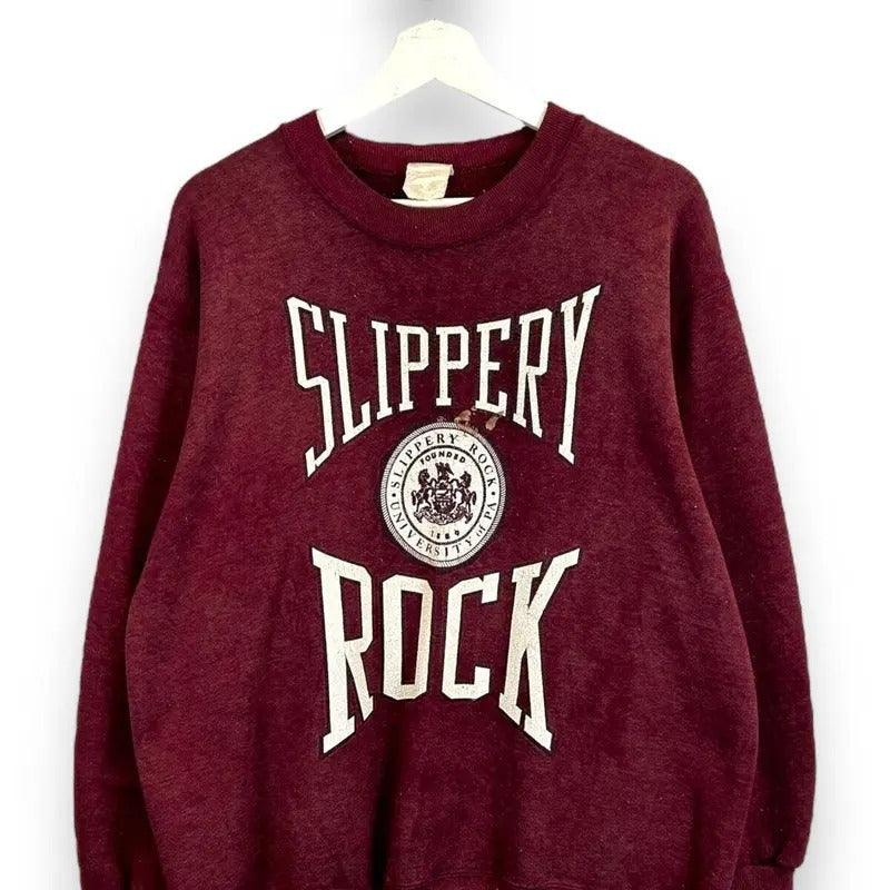 Vintage 80s/90s Slippery Rock NCAA Collegiate Crest Graphic Sweatshirt Size XL T-Shirts, Hoodie | RetroVerseTees.com