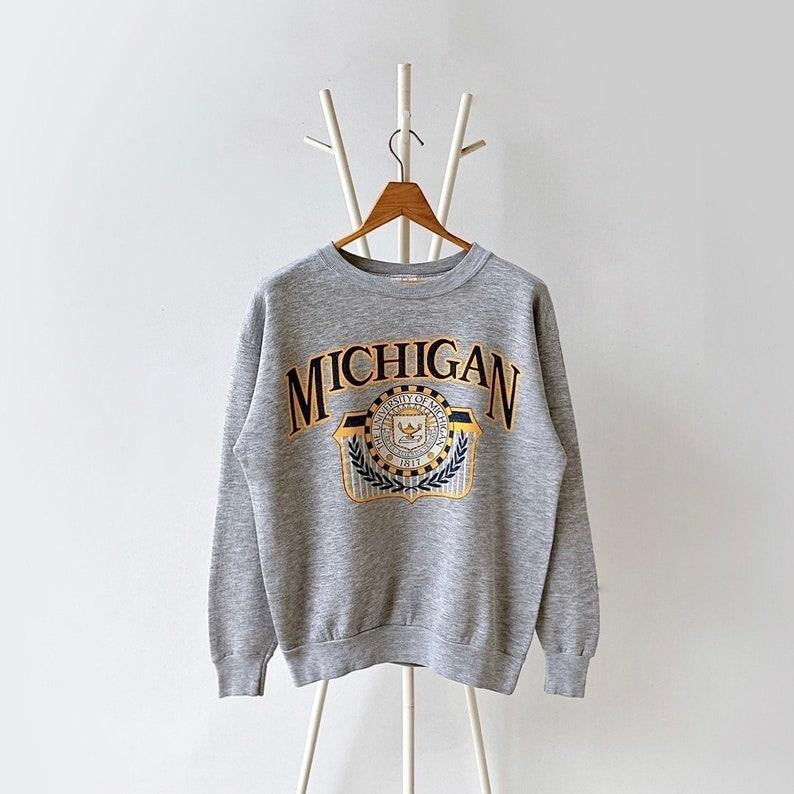 90s University of Michigan crewneck sweatshirt T-Shirts, Hoodie | RetroVerseTees.com