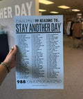 99 Reasons To Stay Another Day Mental Health Awareness Baby Blue Poster T-Shirts, Hoodie, Sweatshirt | RetroVerseTees.com