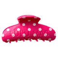 Lulu Mac Hair Clips LM-HR-1001-Hot Pink/White Dot