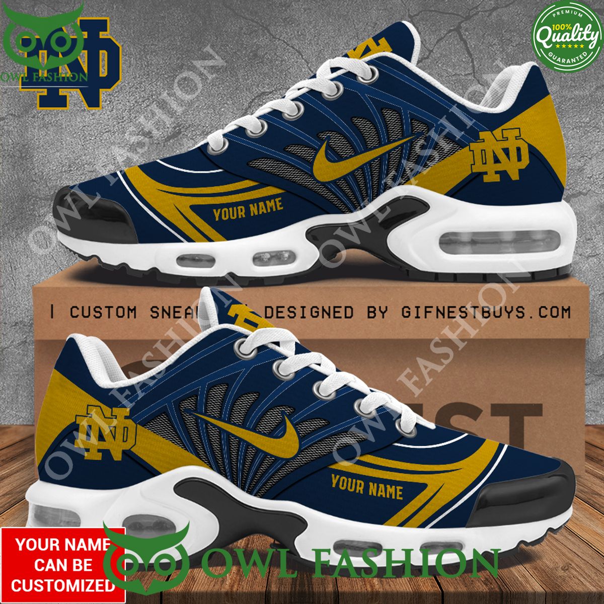 Personalized Notre Dame Fighting Irish Football Air Max Shoes
