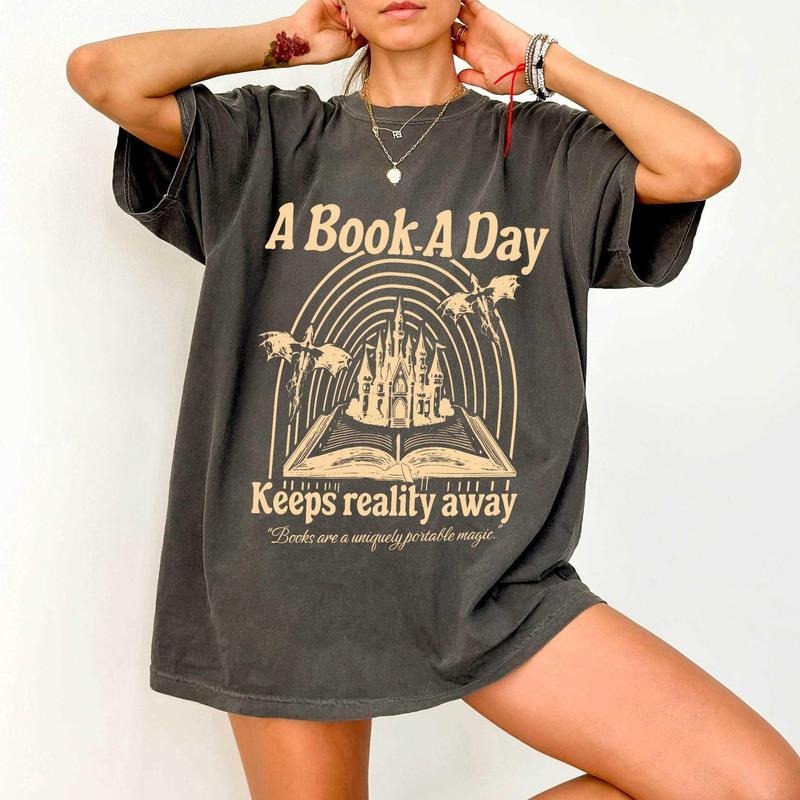 A Book a Day Dragon Bookish Comfort Colors shirt, Book Club tT-shirt, Fantasy Book Merch T-Shirt, Gift for Reader Q1SLB...