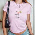 A Bride in A Tini Bit Baby Tee, Cocktail Bachelorette Party Babytee, Martini Bride Tee, Gift for Bridesmaid,trendy Y2K...