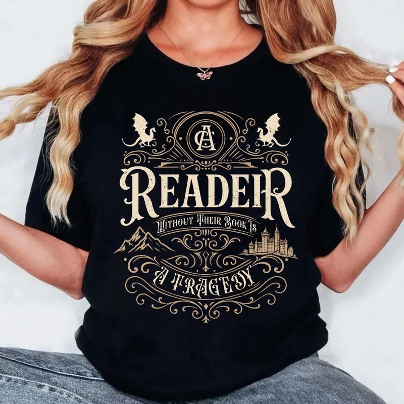 A Reader Without Their Book Is A Tragedy Shirt, Bookish Shirt, Fourth Wing, Onyx Storm, Dragon Rider, Book Lovers Shirt,...