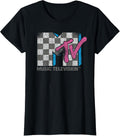 Distressed Vintage Checkerboard Logo Music Television T-Shirt